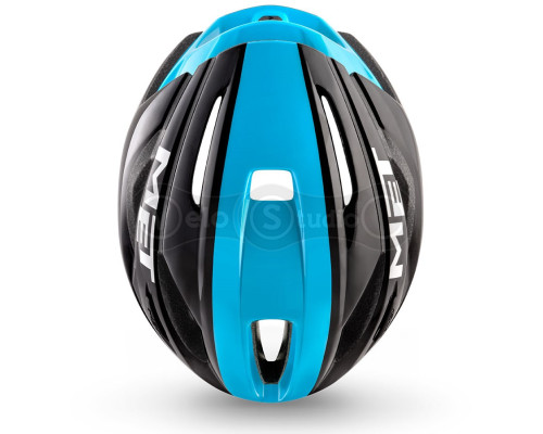Шлем MET Strale Black/Cyan Panel Glossy M
