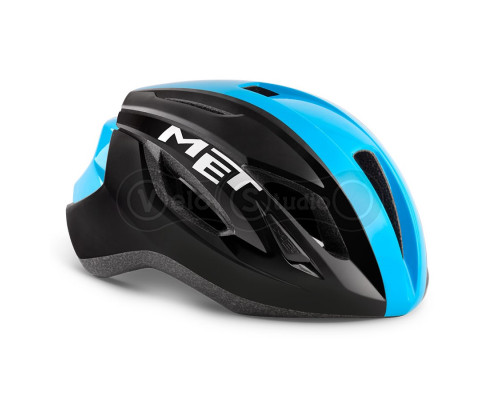 Шлем MET Strale Black/Cyan Panel Glossy M