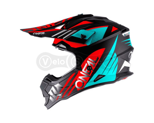 Шолом O`Neal 2SRS Helmet Spyde 2.0 Black/Teal/Red L (59/60 см)