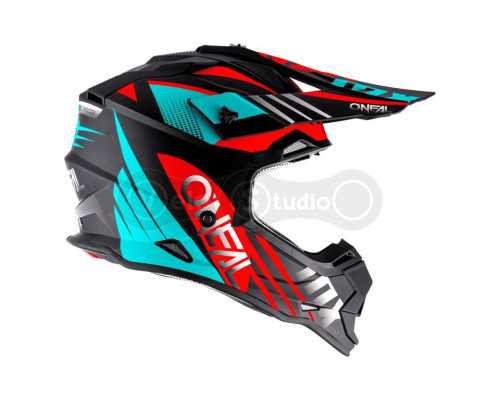 Шолом O`Neal 2SRS Helmet Spyde 2.0 Black/Teal/Red L (59/60 см)