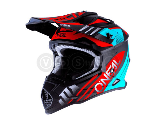 Шолом O`Neal 2SRS Helmet Spyde 2.0 Black/Teal/Red L (59/60 см)