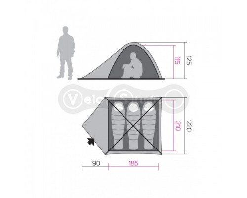 Намет HANNAH Tycoon 3 Spring Green/Cloudy Grey