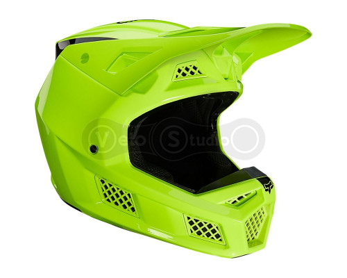 Мотошолом FOX V3 RS Psycosis Helmet Flo Yellow L (59-60 см)
