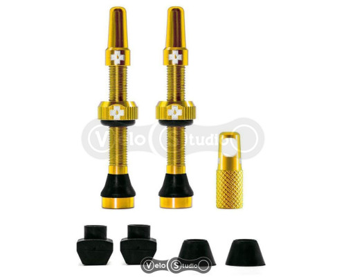 Бескамерный ниппель MUC-OFF Tubeless Gold 44 мм - 2 штуки