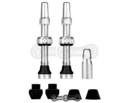 Бескамерный ниппель MUC-OFF Tubeless Silver 44 мм - 2 штуки