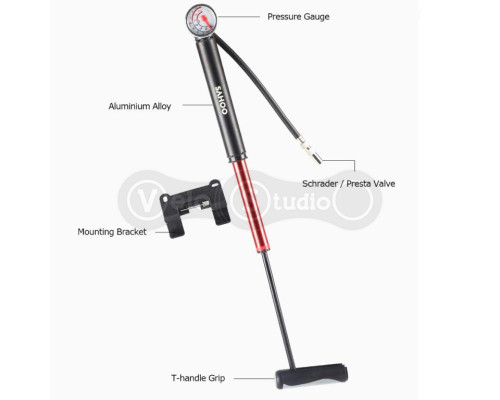 Насос Sahoo 311418 з манометром та шлангом телескопічний.