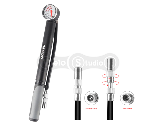 Насос Sahoo 311418 з манометром та шлангом телескопічний.