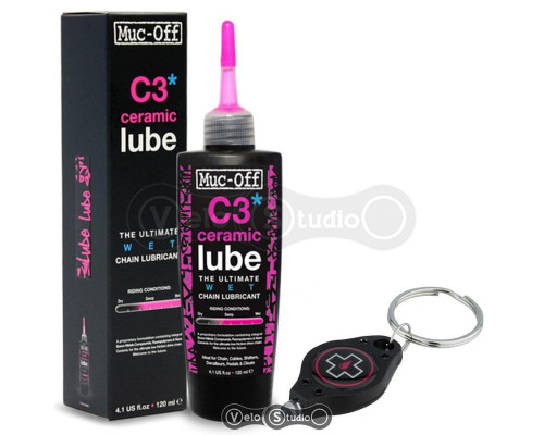 Мастило для ланцюга Muc-Off C3 Ceramic Wet Lube 120 ml + ліхтарик