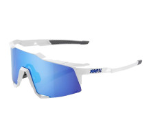 Велосипедные очки Ride 100% SpeedCraft SL - Matte White - HiPER Blue Multilayer Mirror + Clear