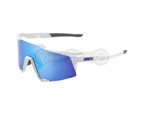 Велосипедные очки Ride 100% SpeedCraft SL - Matte White - HiPER Blue Multilayer Mirror + Clear