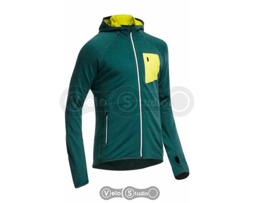 Термокофта Icebreaker Atom LS Zip Hood pine/chartreuse/white L