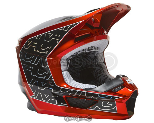 Мотошолом FOX V1 Mips Peril Flo Red S (55-56 см)