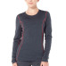 Термофутболка жіноча Icebreaker 200 Oasis Deluxe LS Crewe Jet Hthr/Black/Prism M