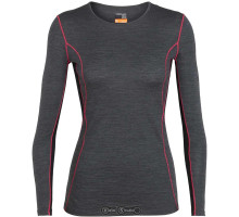 Термофутболка жіноча Icebreaker 200 Oasis Deluxe LS Crewe Jet Hthr/Black/Prism M