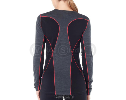 Термофутболка жіноча Icebreaker 200 Oasis Deluxe LS Crewe Jet Hthr/Black/Prism M