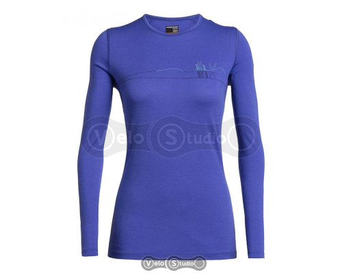 Термофутболка женская Icebreaker 200 Oasis LS Crewe Skis in Snow Mystic M