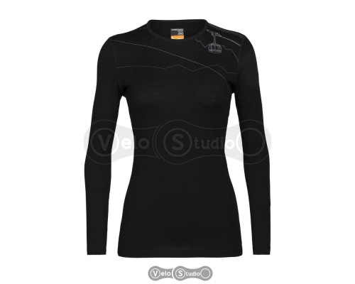 Термофутболка Icebreaker 200 Oasis LS Crewe Skyway Black S