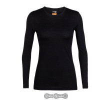 Термофутболка жіноча Icebreaker 200 Oasis LS Crewe WMN Black S