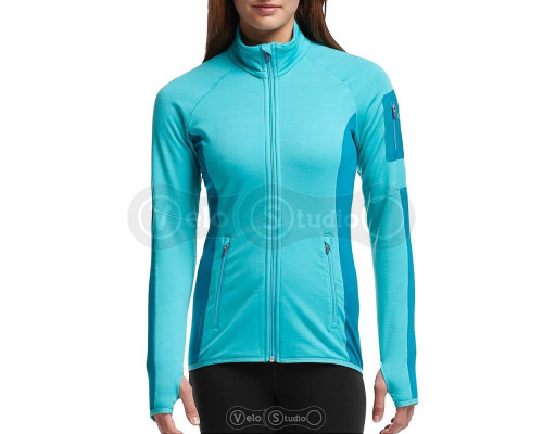 Термокофта Icebreaker Atom LS Zip WMN aquamarine/alpine/alpine S