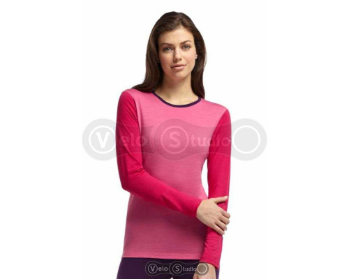 Термофутболка Icebreaker BF 200 Oasis LS Crewe WMN shocking/garnet/vino S