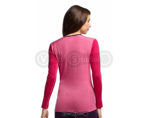 Термофутболка Icebreaker BF 200 Oasis LS Crewe WMN shocking/garnet/vino S