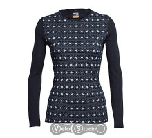 Термофутболка Icebreaker Oasis LS Crewe Align WMN black/snow M