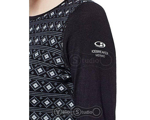 Термофутболка Icebreaker Oasis LS Crewe Align WMN black/snow M