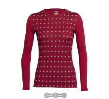 Термофутболка Icebreaker Oasis LS Crewe Align WMN oxblood/snow M