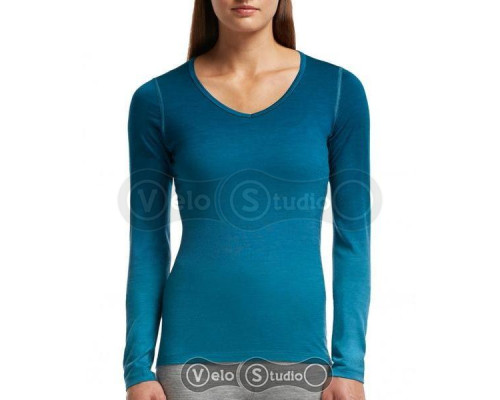 Термофутболка Icebreaker Oasis LS V Dawn WMN Shr/Ngt S