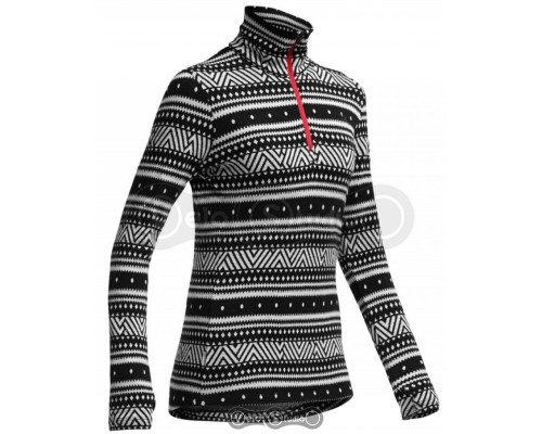Термокофта Icebreaker BF 260 Vertex LS Half Zip WMN black/snow/garnet S