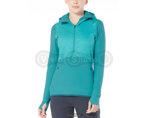 Термокуртка Icebreaker Descender Hybrid LS Half Zip Hood Arctic Teal/Kingfis S