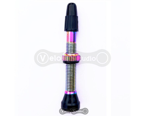 Бескамерный ниппель SILCA Presta 42 мм алюминиевый Rainbow